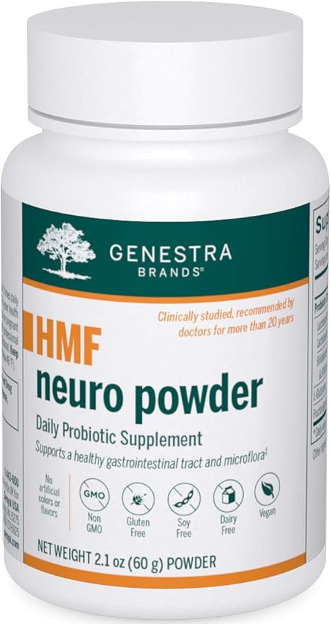 Genestra Brands HMF Neuro Powder | Five Strains of Probiotics to Promote GI Health | 2.1 Ounces Powder
