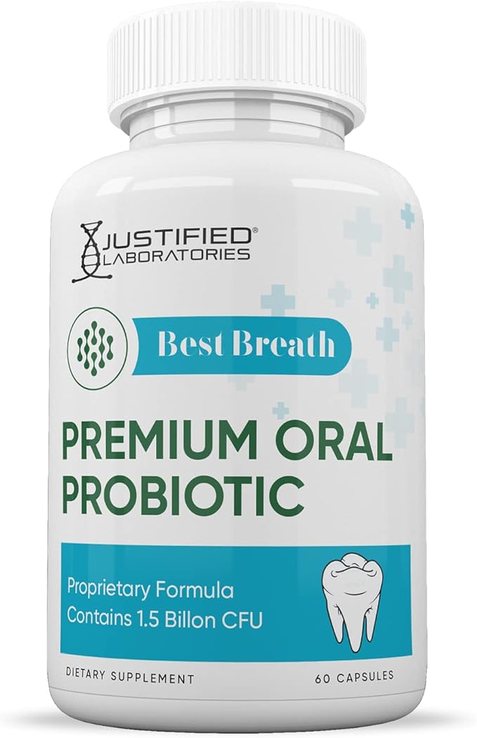 Justified Laboratories Best Breath 1.5 Billion CFU Probiotic Oral Support 60 Capsules