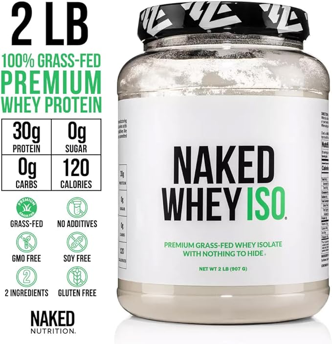 NAKED Whey Isolate Protein Powder (28 Servings) Cherry Lime Energy Pre Workout (30 Servings) – Grass-Fed Non-GMO Gluten Free Vegan