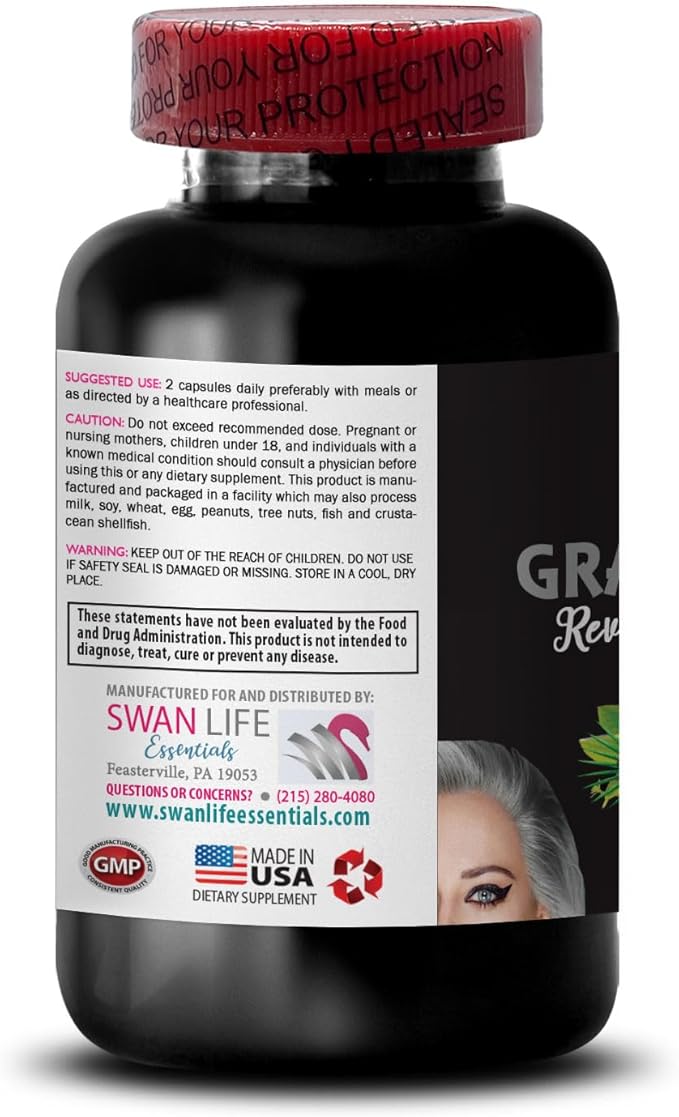 Biotin - GRAY HAIR REVERSE - Hair brilliance Restore vibrancy Color vitality Fresh tone Natural shade Lush hair Glossy hair Hair enrichment Hair restoration 3 Bottles 180 Capsules