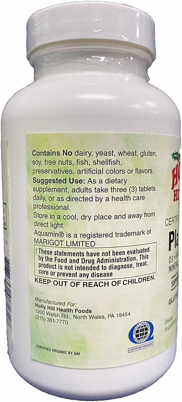 Holly Hill Health Foods Certified Organic Whole Food Plant Calcium 90 Tablets