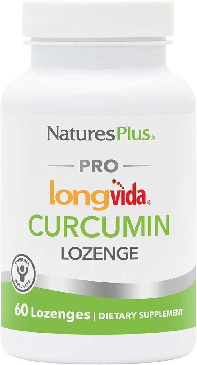 NaturesPlus PRO Longvida Curcumin - 60 Lozenges - Promotes Healthy Free Radical Protection - Non-GMO Vegan Gluten Free Soy Free - 30 Servings