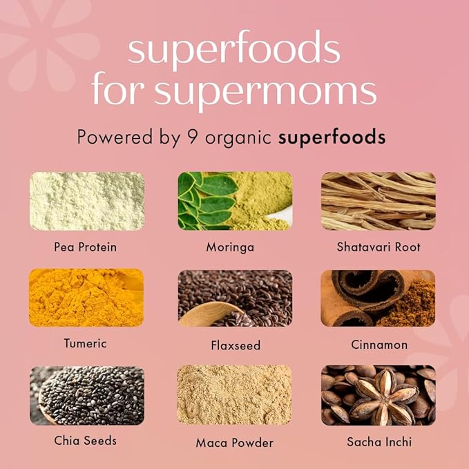 Boobie Body Superfood Protein Meal Replacement Shake Coffee Caramel Flavor | 19g Protein | Safe For Pregnancy Lactation &amp Motherhood | Organic Vegan Zero Sugar 10 Single Serve Packets (1.06
