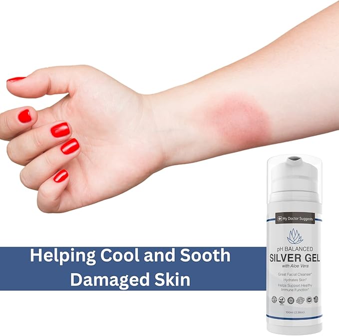 Extra Strength Colloidal Silver Gel 30ppm with Aloe Vera - pH Balanced Structured Silver - Triple Strength Soothe &amp Relieve - Easy Pump Bottle 3.38Oz (4 Pack)