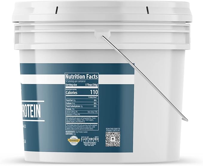 Earthborn Elements Soy Protein Hemp Seed Protein and Whey Protein Isolate Bundle 1 Gallon Bucket Each Protein Powders Workout Supplements