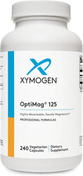 XYMOGEN OptiMag 125 - Magnesium Supplement with Di-Magnesium Malate &amp Glycinate Lysinate to Support Nerve Muscle Bone Health + Heart Health (240 Capsules)
