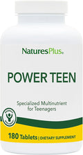 NaturesPlus Source of Life Power Teen - 180 Vegetarian Tablets - Teen Multivitamin with Minerals &amp Whole Foods for Mental Focus Energy Booster - Gluten-Free - 90 Servings