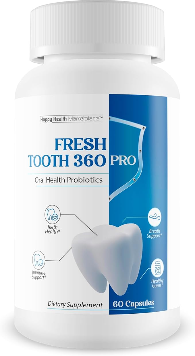 Fresh Tooth 360 Pro Our Best Oral Dental Probiotics for Teeth &amp Gums - Oral Health Probiotics - Mouth Probiotics - Oral Probiotics for Women &amp Men - Oral Probiotics for Men &amp Wm - Best Ora
