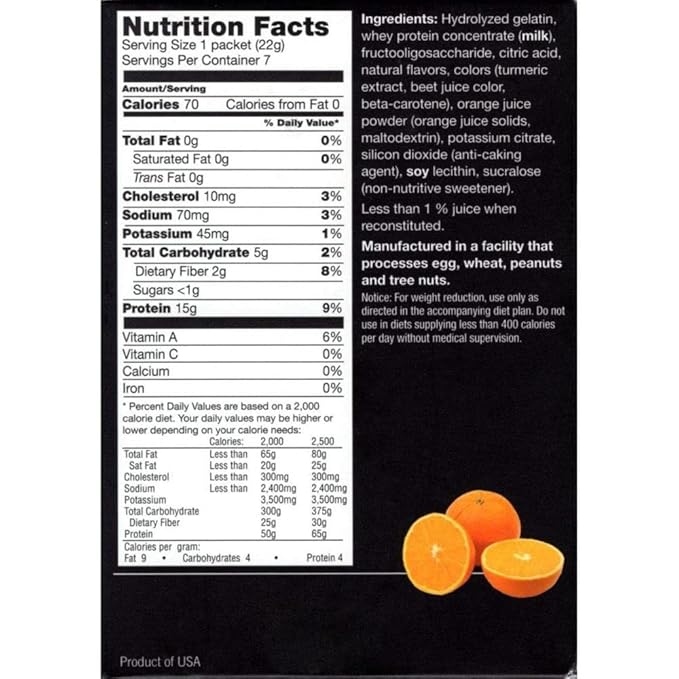 PROTIFIT - High Protein Orange Fruit Drink 3 Pack 15g Protein Low Calorie Sugar Free Ideal Protein Compatible 7 Servings Per Box (3 Pack)