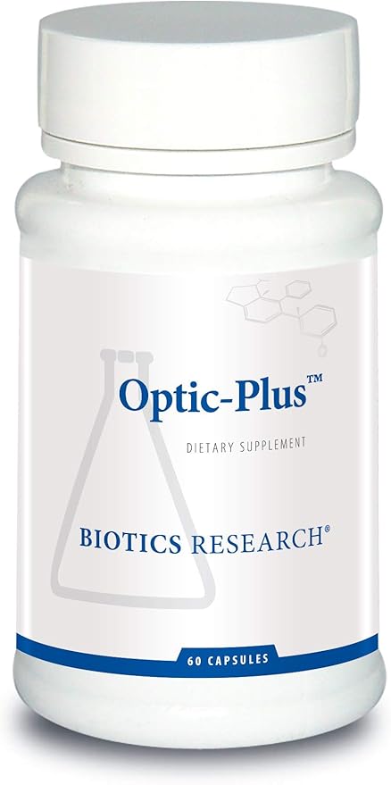 BIOTICS RESEARCH Optic Plus Eye Vitamin &amp Mineral Support Supplement with Lutein and Zeaxanthin Healthy Retinal Tissue and Vision 60 Capsules