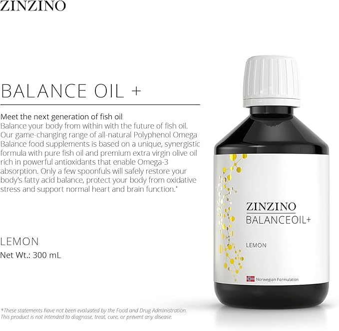 BalanceOil+ - Omega Balance Supplement with Wild-Caught Fish Oil Olive Oil Omega-3 &amp Vitamin D3 - Supports Heart Health &amp Well-Being - 300ml