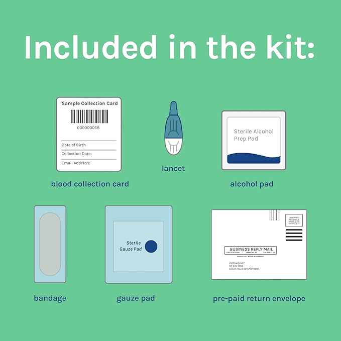 OmegaQuant Omega-3 Index Basic 2-Pack Original Omega-3 Blood Test Kit At-Home Collection CLIA-Certified Lab Analysis Includes 2 Test Kits