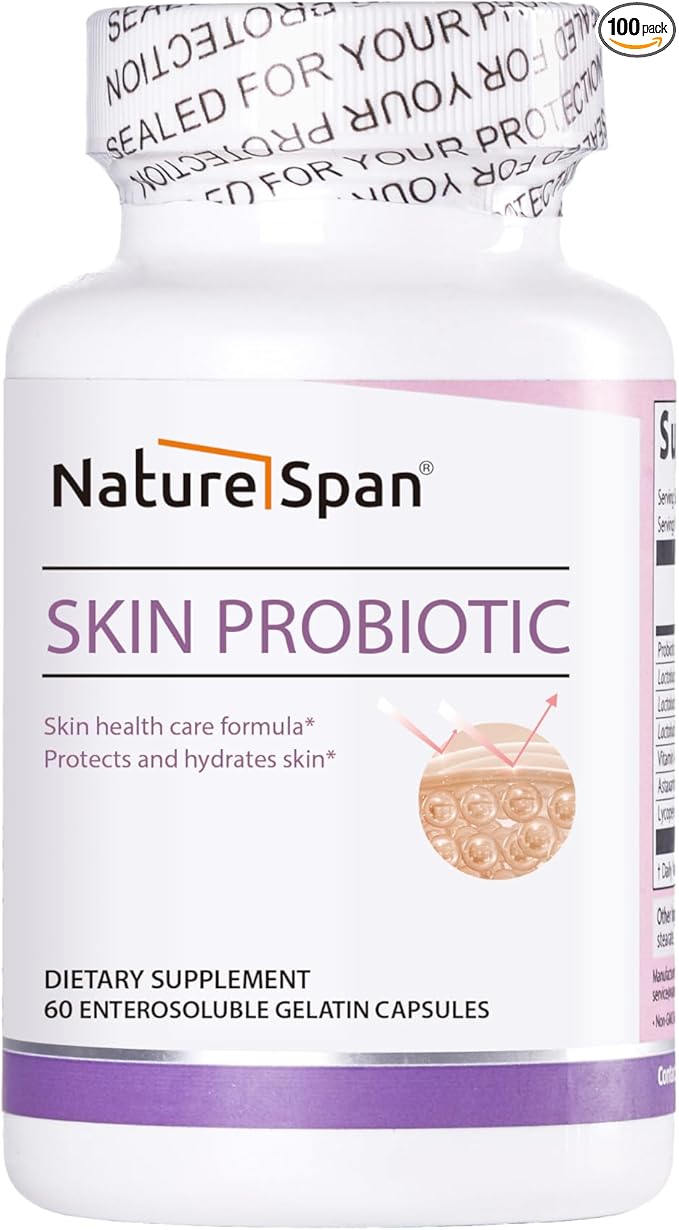 Skin Probiotic-30 Billion Colonies of 3 strains Specially Added Carotene astaxanthin and lycopeneReduce SensitivityEnhance Moisture and Elasticity and Make Skin Radiant60 Capsules