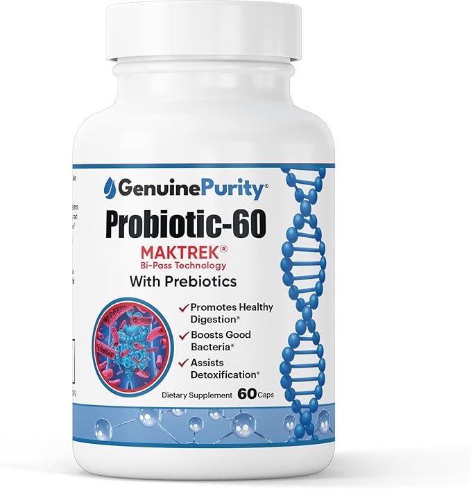 Probiotic Supplement 60 Billion CFU - Multi-Strain Probiotics with MAKTREK Bi-Pass Technology -Supports Digestive Balance Gut Health &amp Daily Wellness