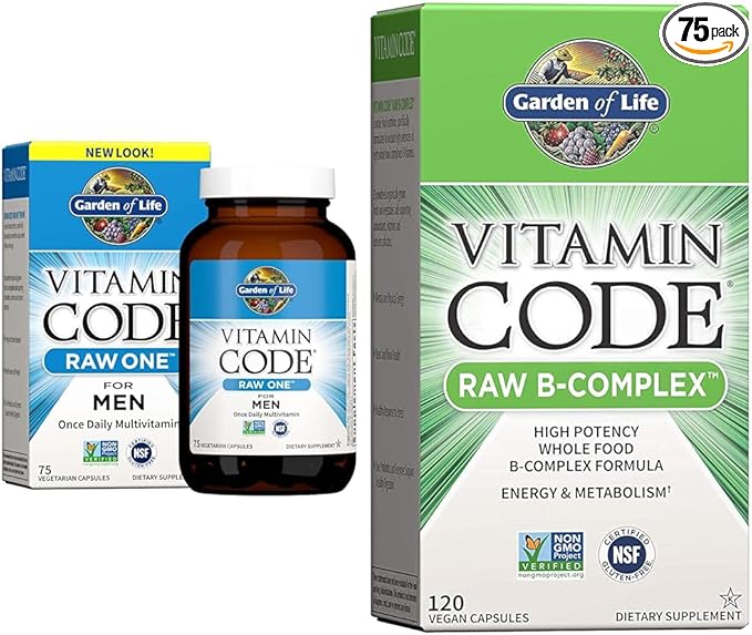 Garden of Life Multivitamin for Men Vitamin Code Raw One &amp Vitamin B Complex - Vitamin Code Raw B Complex