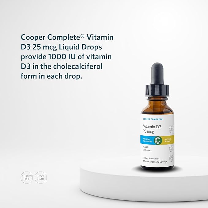 Cooper Complete Liquid Vitamin D3 25mcg (1000IU) in Each Drop 590 Drops per Bottle