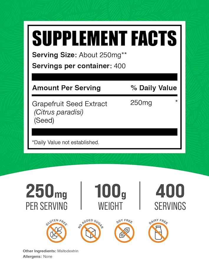 BulkSupplements.com Grapefruit Seed Extract Powder - Grapefruit Seed Supplements Antioxidant Source - Herbal Supplement Gluten Free 250mg per Serving 100g (3.5 oz) (Pack of 2)