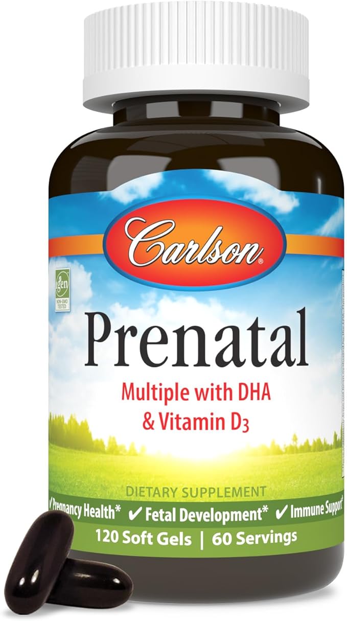 Carlson Labs Pre-Natal Multivitamin Tablets with DHA 120 Count