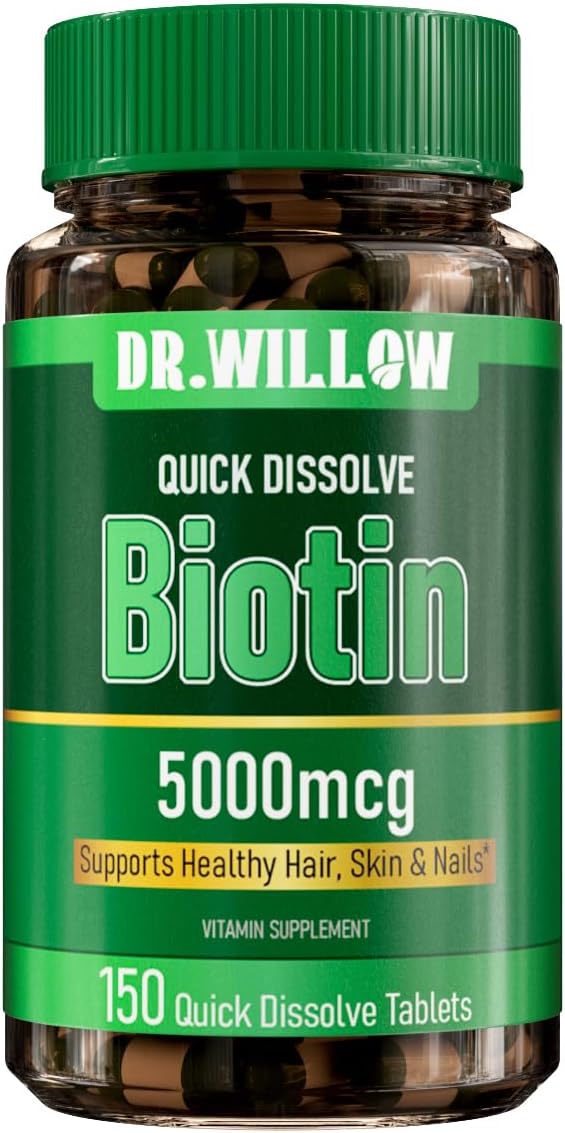 Biotin Supports Metabolism for Cellular Energy and Healthy Hair Skin and Nails 5000 mcg 150 Softgels
