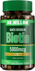 Biotin Supports Metabolism for Cellular Energy and Healthy Hair Skin and Nails 5000 mcg 150 Softgels