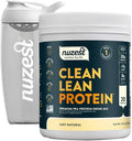 Nuzest Vegan Pea Protein Powder - Clean Lean Protein 20 Servings 20g Protein Unflavored Protein Shake Mix + Sports Shaker Bottle 24oz