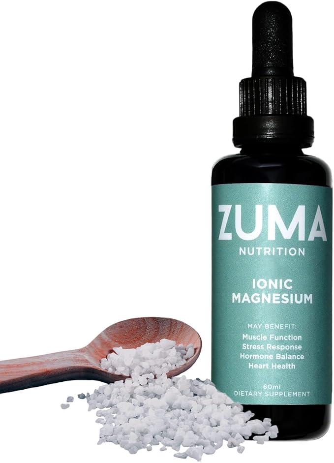 Zuma Nutrition Ionic Magnesium Liquid Tonic Vegan Natural Supplement for Cognitive Support Herbal Mineral Liquid Formula with Magnesium &amp Trace Ocean Minerals for Men &amp Women 60 ML Bottle