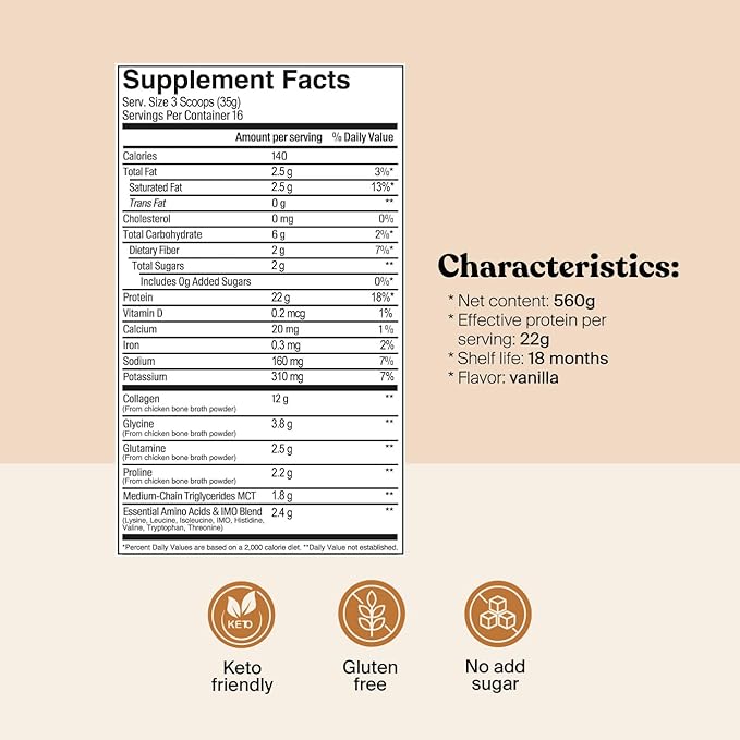 SAVVY Bone Broth Power Vanilla Protein Powder 22g Protein 12g Collagen &amp Recharge Electrolyte Powder Sugar Free Hydration Drink Sodium Magnesium Potassium (Variety (Lemon + Watermelon))