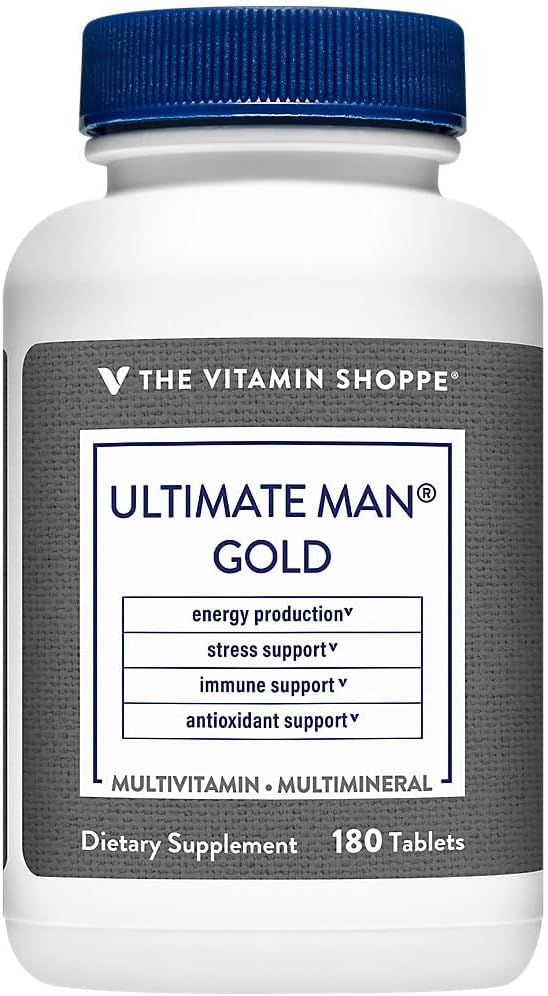 The Vitamin Shoppe Ultimate Man Multivitamin - High Potency Daily Multi with Energy Blend Complete Nutrition for Men (180 Tablets)