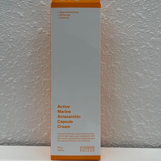 SUNGBOON EDITOR Active Marine Astaxanthin Capsule Cream 50ml | Facial Cream for Brightening | Deep Hydration Soothing Moisturizer