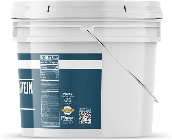 Earthborn Elements Soy Protein Hemp Seed Protein and Whey Protein Isolate Bundle 1 Gallon Bucket Each Protein Powders Workout Supplements