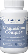 Pattern Wellness Magnesium Complex – Supports Muscle Bone &amp Relaxation Health – with Zinc &amp Vitamin D – Daily Support Formula – 60 Vegan Capsules
