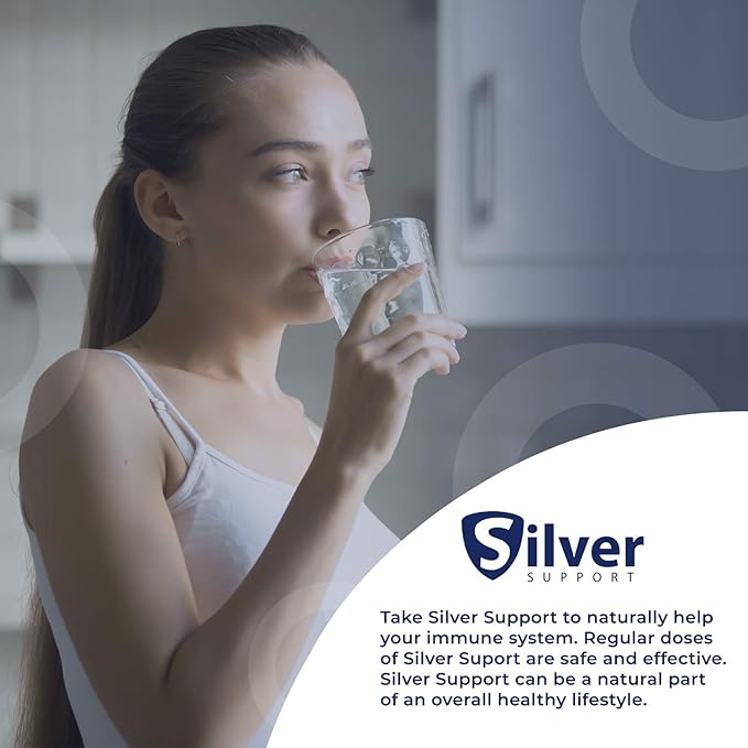 Silver Support - Herbal Immune Support Supplement Nano-sized Silver Solution Immune Booster for Kids Pets &amp Adults Purified Silver Fortify Your Immune System for Cold and Flu Season - 4 Gallo