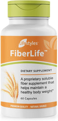Lifestyles FiberLife Supplement – Soluble Fiber for Digestive Health &amp Cholesterol Support with Konjac Guar Gum Xanthan Gum and Cinnamon – Made in Canada – 60 Capsules (60 Capsules (Pack of 1))