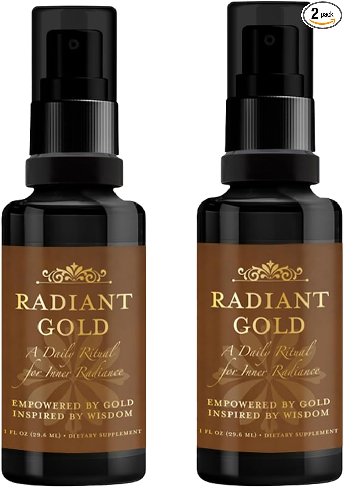 Liquid Gold Supplement Spray | Pure Gold Nanoparticles for Energy Focus &amp Mental Clarity | ORMUS Precious Metals Blend (2)