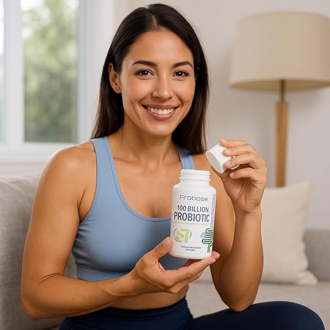 Probase Nutrition Probiotic 100 Billion CFU 10 Strains with Prebiotics 30 Veggie Capsules Gluten Free for Men and Women 30-Day Supply
