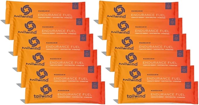 Tailwind Nutrition Endurance Fuel Sports Drink Powder Single Serving with Electrolytes Non-GMO Free of Soy Dairy and Gluten Vegan-Friendly Mandarin Orange Pack of 12