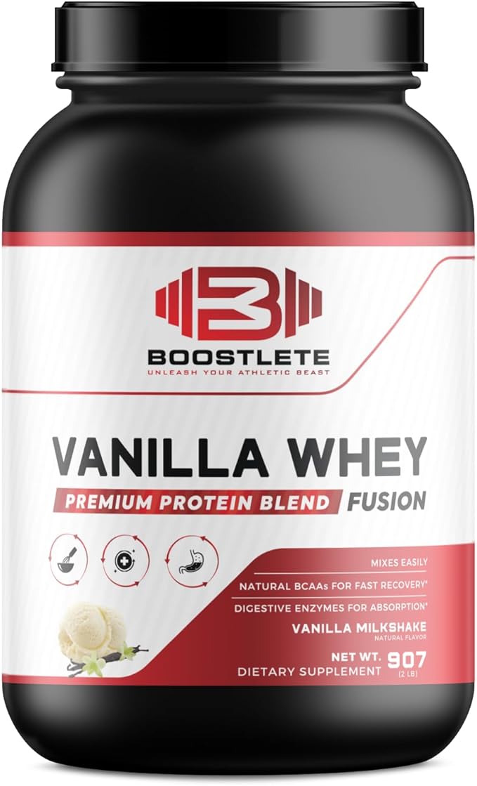 Vanilla Whey Protein Powder – Whey Concentrate &amp Isolate for Muscle Support Energy and Immunity – 1.8 lb Made in USA