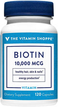 The Vitamin Shoppe Biotin 1000MCG - Hair Growth Skin Health &amp Nail Strength Support High Potency B Vitamin (120 Capsules)