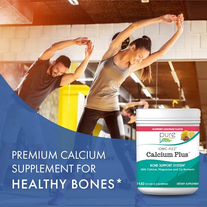 Ionic Fizz Calcium Plus by Pure Essence - Perfect Calcium/Magnesium Ratio with Vitamin A B C D and Potassium Strong Bones - Orange Vanilla - 14.82 oz