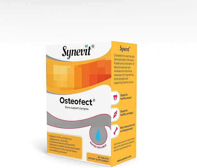 Osteofect® Bone Support Complex Organic Calcium with Vitamin D3 &amp K2 Magnesium &amp Zinc - Supports Healthy Bones &amp Teeth 60 Veg Capsules