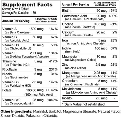 Zahler Junior Multi™ Complete Once-Daily Multi-Vitamin Natural Cherry 180 Chewable Tablets