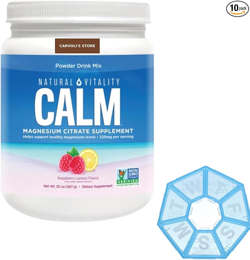 Natural-Vitality Calm Magnesium Citrate Powder Helps Support Healthy Magnesium Levels 20 Ounces