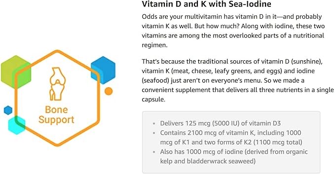 Life Extension Vitamins D and K with Sea-Iodine 90 Caps (Pack of 2)