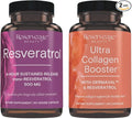 Reserveage Resveratrol &amp Ultra Collagen Booster - Resveratrol &amp Collagen Capsules for Cell &amp Skin Support - Features Dermaval - 60 Resveratrol Capsules 90 Ultra Collagen Booster Capsules