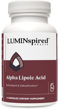 LUMINSPIRED HEALTH Alpha Lipoic Acid 600mg CR with Biotin 500mcg for Better Absorption 60 Vegan Tablets Supports Antioxidant Function Glucose Metabolism &amp Healthy Nerve Supplement Gluten Free