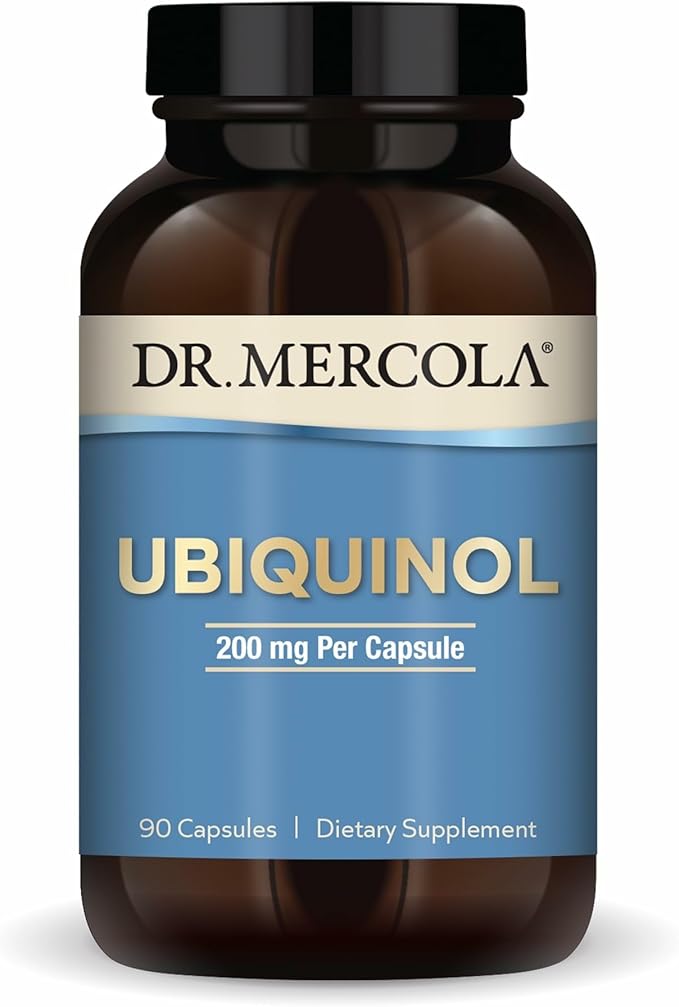 Dr. Mercola Ubiquinol - 200 mg Ubiquinol - Supports Energy Production - Antioxidant Supplement - Non-GMO Gluten-Free &amp Soy-Free - 90 Capsules (90 Servings)