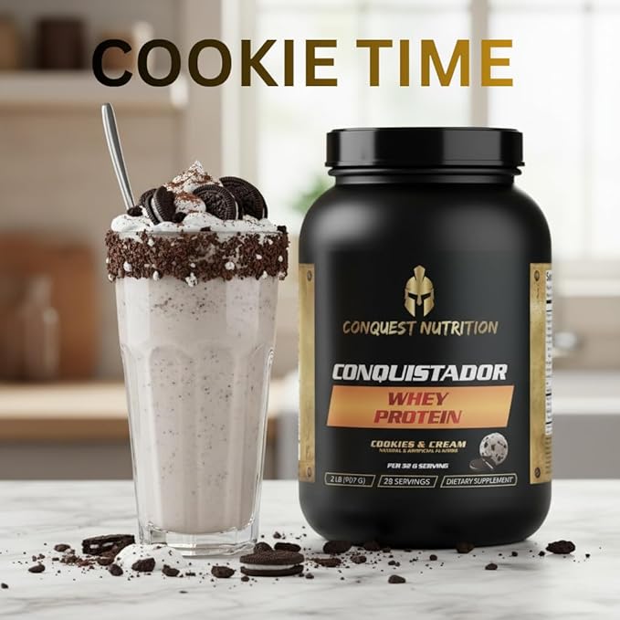 Conquistador Whey Protein Cookies and Cream Premium Protein 2lb