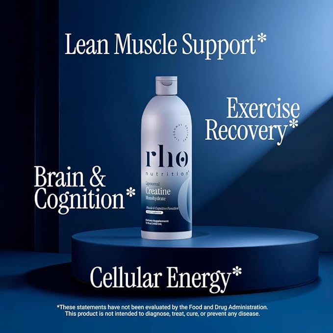 Rho Nutrition Liposomal Creatine Monohydrate - Ultra High Absorption Liquid Creatine Supplement – Promotes Lean Muscle Mass &amp Recovery Supports Brain Function &amp Enhances Cellular Energy Produ