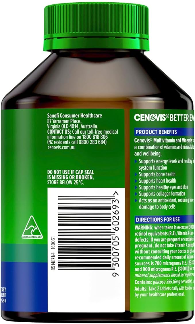 Cenovis Multivitamin and Minerals 200 Tablets
