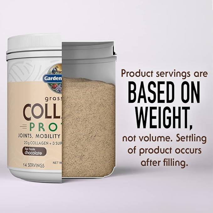 Garden of Life Grass Fed Collagen Protein Powder - Chocolate 14 Servings Powder for Joints Mobility Muscle Repair Collagen Peptides + Super Seeds + Coconut MCTs Keto Supplement